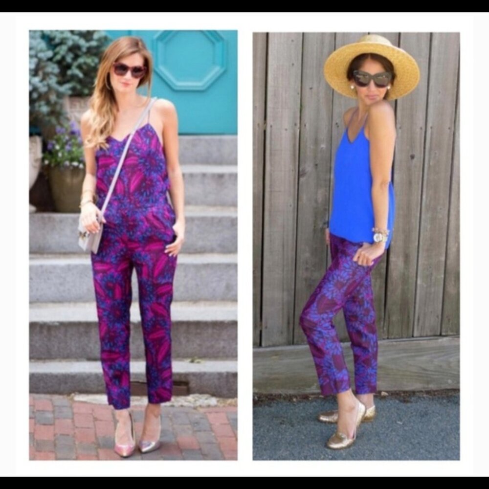 J. Crew Garden Pant in Rasberry Floral Jacquard | Sz 8 | NWT 8